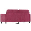 Sofa 2-osobowa, winna czerwień, 140 cm, tapicerowana aksamitem Lumarko!