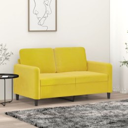 Sofa 2-osobowa, żółta, 120 cm, tapicerowana aksamitem Lumarko!