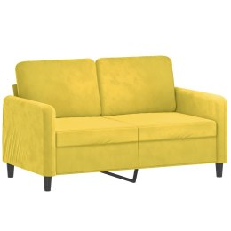 Sofa 2-osobowa, żółta, 120 cm, tapicerowana aksamitem Lumarko!