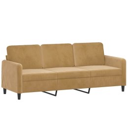 Sofa 3-osobowa, brązowa, 180 cm, tapicerowana aksamitem Lumarko!