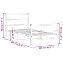 Metalowa rama łóżka z wezgłowiem i zanóżkiem, biała, 100x200 cm Lumarko!