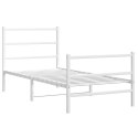 Metalowa rama łóżka z wezgłowiem i zanóżkiem, biała, 90x200 cm Lumarko!