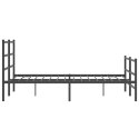 Metalowa rama łóżka z wezgłowiem i zanóżkiem, czarna, 135x190cm Lumarko!