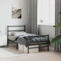 Metalowa rama łóżka z wezgłowiem i zanóżkiem, czarna, 90x190 cm Lumarko!