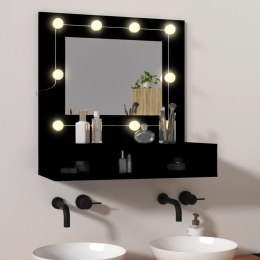 Szafka z lustrem i oświetleniem LED, czarna, 60x31,5x62 cm Lumarko!