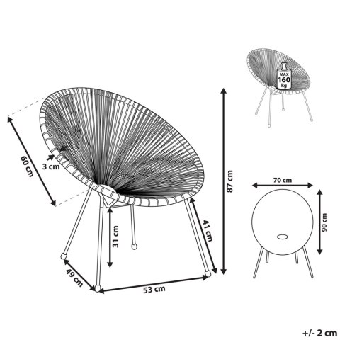  Krzesło Z Technorattanu Szare Acapulco Ii