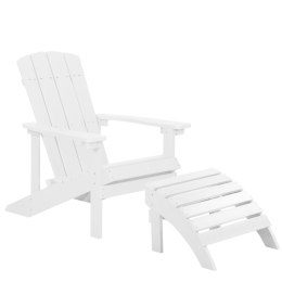 Krzesło ogrodowe z podnóżkiem białe ADIRONDACK Lumarko!