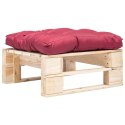 Ogrodowy puf z palet, czerwona poduszka, naturalne drewno Lumarko!