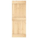 Drzwi przesuwne z osprzętem, 80x210 cm, lite drewno sosnowe Lumarko!