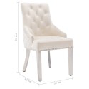 Krzesło stołowe, kremowe, obite aksamitem Lumarko!