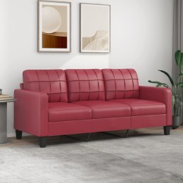 3-osobowa sofa, winna czerwień, 180 cm, sztuczna skóra Lumarko!