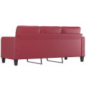 3-osobowa sofa, winna czerwień, 180 cm, sztuczna skóra Lumarko!