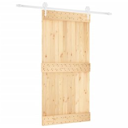 Drzwi przesuwne z osprzętem, 100x210 cm, lite drewno sosnowe Lumarko!