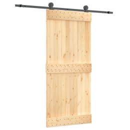 Drzwi przesuwne z osprzętem, 90x210 cm, lite drewno sosnowe Lumarko!