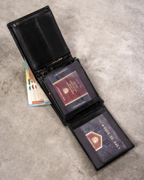 Zestaw prezentowy: duży, skórzany portfel męski i brelok - Peterson Lumarko!