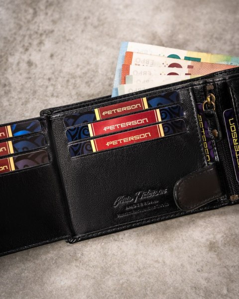 Zestaw prezentowy: duży, skórzany portfel męski i brelok - Peterson Lumarko!