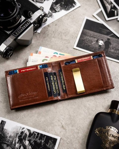 Zestaw prezentowy: skórzany portfel męski, etui i brelok - Peterson Lumarko!