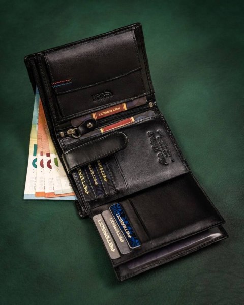 Zestaw prezentowy: skórzany portfel męski i brelok - Peterson Lumarko!