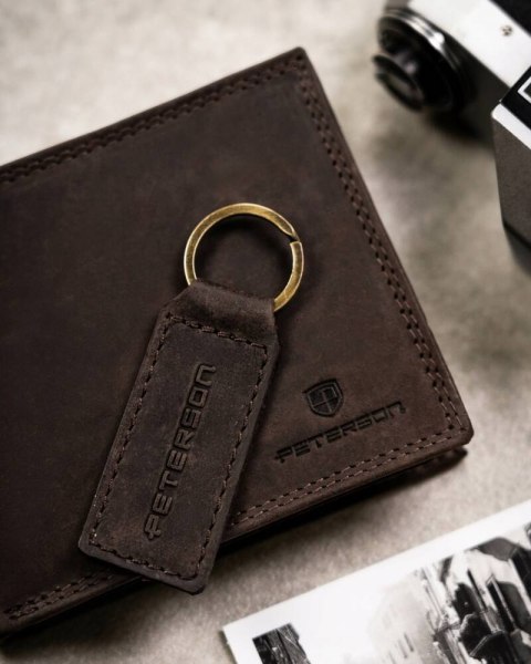 Zestaw prezentowy: skórzany portfel męski i brelok - Peterson Lumarko!