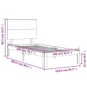 Rama łóżka z wezgłowiem, biała, 100x200 cm, lite drewno Lumarko!