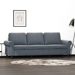Sofa 3-osobowa, ciemnoszara, 180 cm, obita aksamitem Lumarko!
