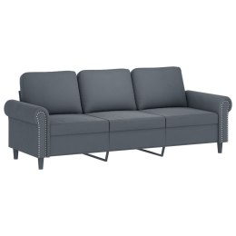 Sofa 3-osobowa, ciemnoszara, 180 cm, obita aksamitem Lumarko!