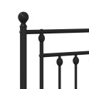Metalowa rama łóżka z wezgłowiem, czarna, 75x190 cm Lumarko!