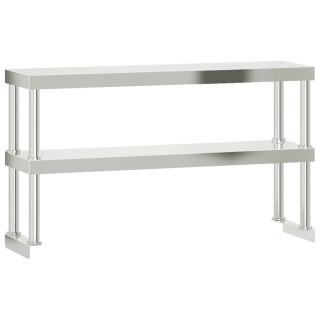 Półka na stół roboczy, 2-poziomowa, 110x30x65 cm, stal Lumarko!