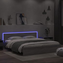 Rama łóżka z wezgłowiem i LED, szary dąb sonoma, 180x200 cm Lumarko!