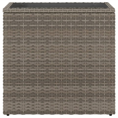 Stolik ogrodowy ze szklanym blatem, szary, 58x27,5x55 cm Lumarko! XXX