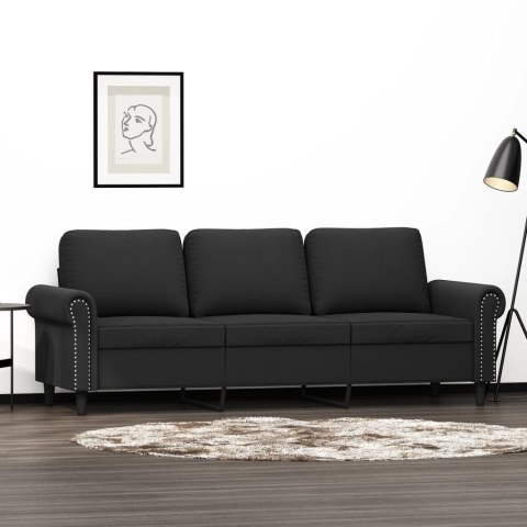 Sofa 3-osobowa, czarny, 180 cm, tapicerowana aksamitem Lumarko!