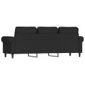 Sofa 3-osobowa, czarny, 180 cm, tapicerowana aksamitem Lumarko!