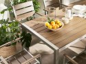 Zestaw ogrodowy stół i 6 krzeseł jasne drewno ze srebrnym VERNIO Lumarko!