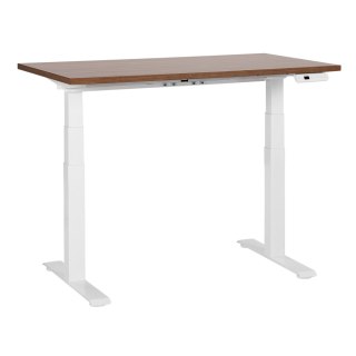 Biurko regulowane elektrycznie 120 x 72 cm ciemne drewno z białym DESTIN III
