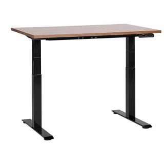 Biurko regulowane elektrycznie 120 x 72 cm ciemne drewno z czarnym DESTIN III