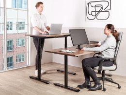 Biurko regulowane elektrycznie 180 x 72 cm ciemne drewno z czarnym DESTIN IV Lumarko!