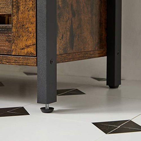 Szafka pod umywalkę, szafka do przechowywania, 60 x 30 x 60 cm, ze stalową ramą, otwartą półką, drzwiami,