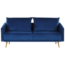Sofa 3-osobowa welurowa niebieska MAURA Lumarko!