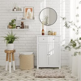 Szuflada łazienkowa, szafka kuchenna w wiejskim stylu domu, drewno, białe, 60 x 80 x 30 cm (W x H x D), panele MDF, 60 x