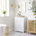 Szuflada łazienkowa BBC61WT, szafka kuchenna w wiejskim stylu domu, drewno, białe, 60 x 80 x 30 cm (W x H x D), panele MDF, 60 x