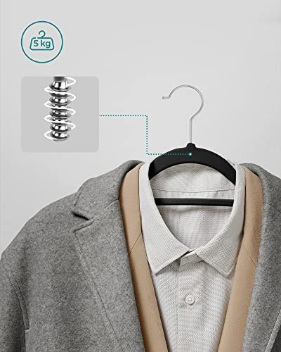 Wieszarki aksamitne, zestaw 20 wieszaków z płaszcza, bez poślizgu, z prętem krawatowym i obrotowym haczykiem 360 °, oszczędności
