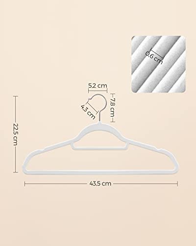 Aksamitny wieszak z obrotowym haczykiem w kolorze różowego złota, Różowe złoto + biel, Długość 45 cm