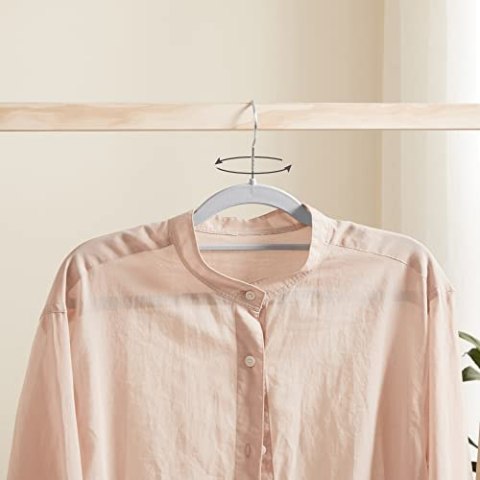 Zestaw 30 wieszaków z ubrania, nie poślizgowe plastikowe wieszaki, wieszaki na płaszcz, o grubości 0,5 cm, 42 cm długości, srebr