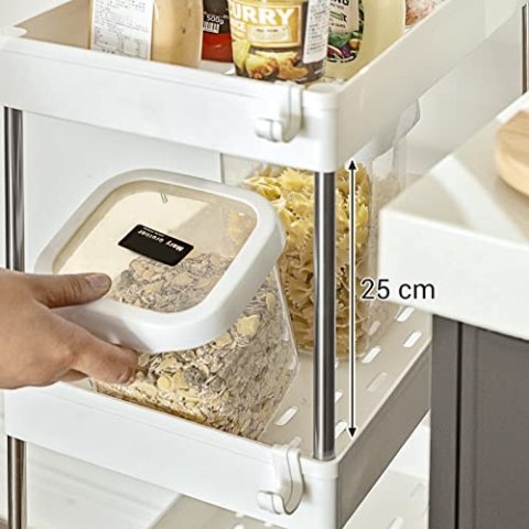 4-poziomowy wózek kuchenny oszczędzający kosmiczny w biurze, 40 x 22 x 86 cm, biały KSC