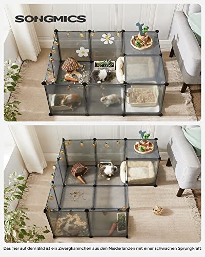 Kojec dla zwierząt, klatka świnki morskiej z podłogą, przezroczystą plastikową obudowę dla chomików, królików, jeża, siedliska ć