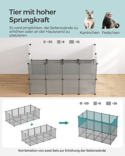 Kojec dla zwierząt, klatka świnki morskiej z podłogą, przezroczystą plastikową obudowę dla chomików, królików, jeża, siedliska ć