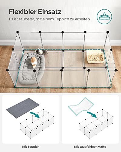 Kojec dla zwierząt, klatka świnki morskiej z podłogą, przezroczystą plastikową obudowę dla chomików, królików, żywopłów, siedlis