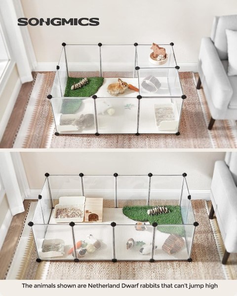 Kojec dla zwierząt, obudowa małej zwierząt, plastikowa klatka, w pomieszczeniach dla chomików, królików, jeży, świnek morskich,