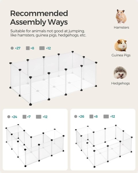 Kojec dla zwierząt, obudowa małej zwierząt, plastikowa klatka, w pomieszczeniach dla chomików, królików, jeży, świnek morskich,