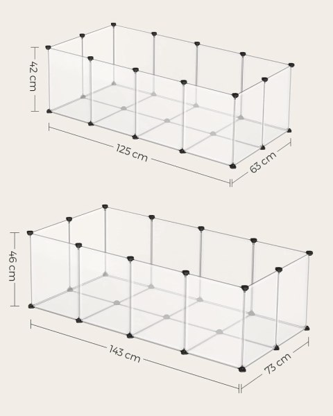 Kojec dla zwierząt, obudowa małej zwierząt, plastikowa klatka, w pomieszczeniach dla chomików, królików, jeży, świnek morskich,